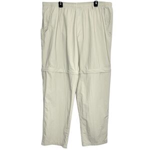 Columbia Mens XXL Convertible Pants Beige Outdoor Hiking PFG Omni-Shade 41x32